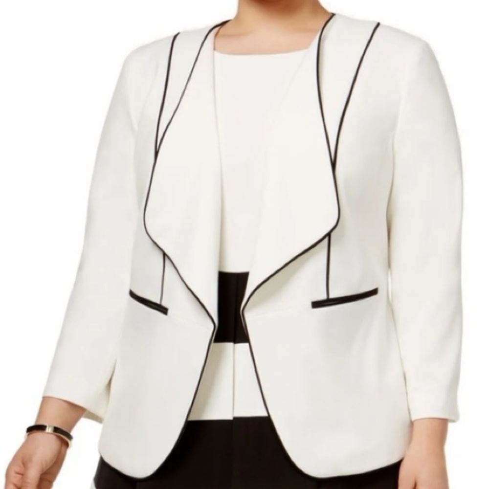 H&M Cream Blazer with Black Accents
